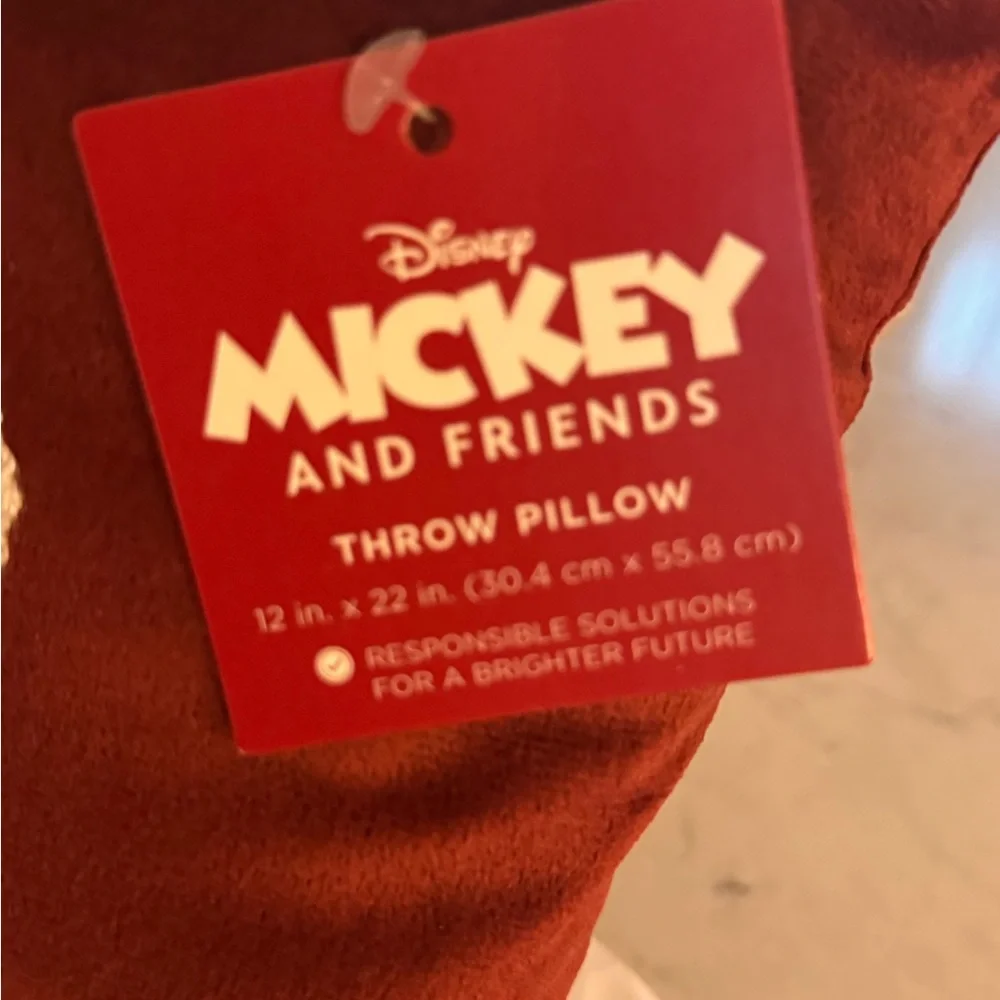 Disney Red and White Holiday Pillow